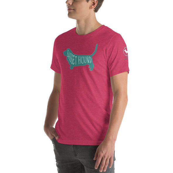 Basset Hound-Teal Unisex t-shirt