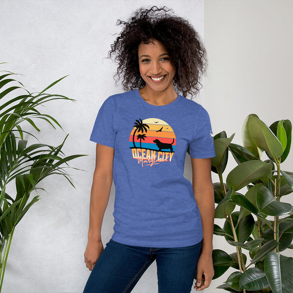 Ocean City Maryland Basset Hound Unisex t-shirt