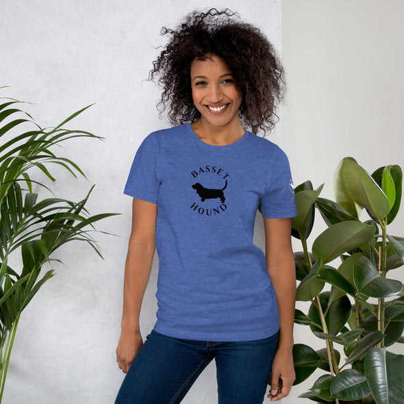 Basset Hound in Black Round Unisex t-shirt