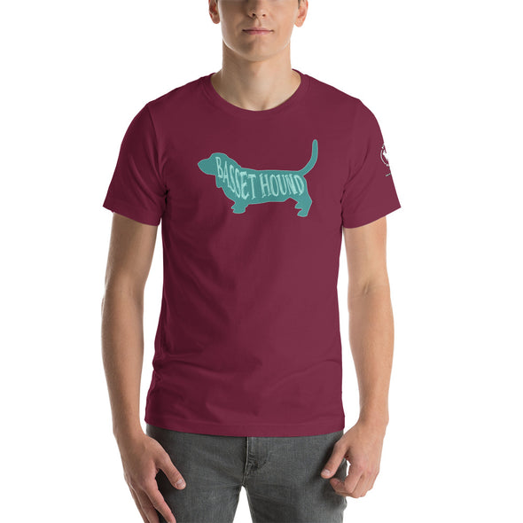 Basset Hound-Teal Unisex t-shirt