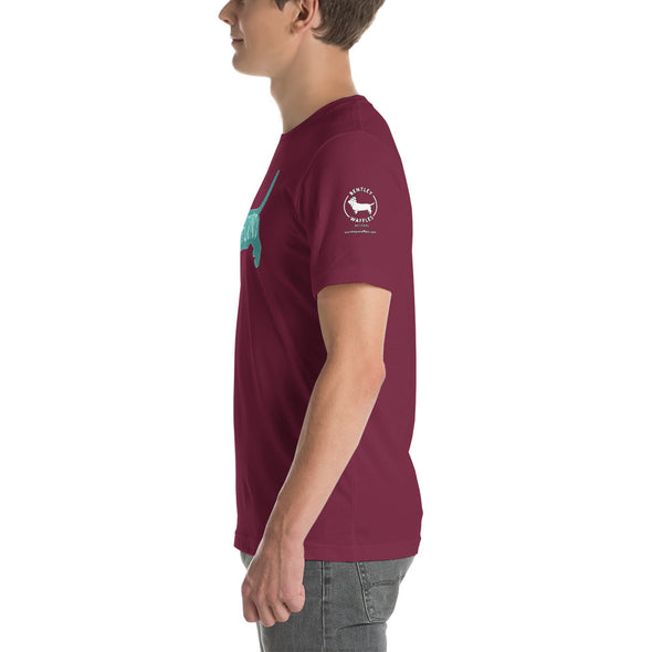 Basset Hound-Teal Unisex t-shirt