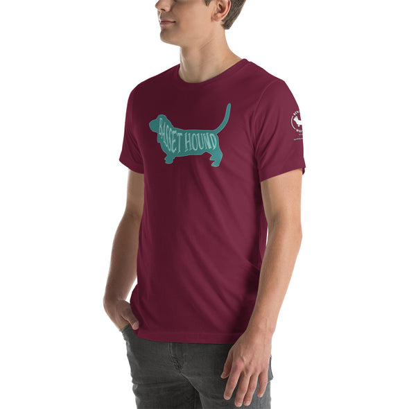 Basset Hound-Teal Unisex t-shirt