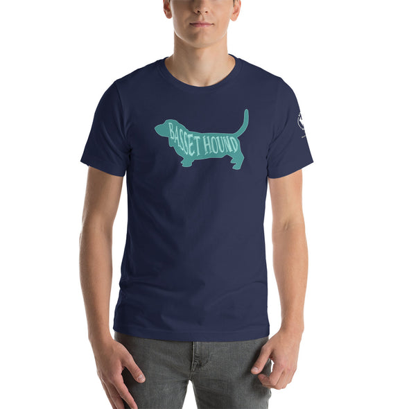 Basset Hound-Teal Unisex t-shirt