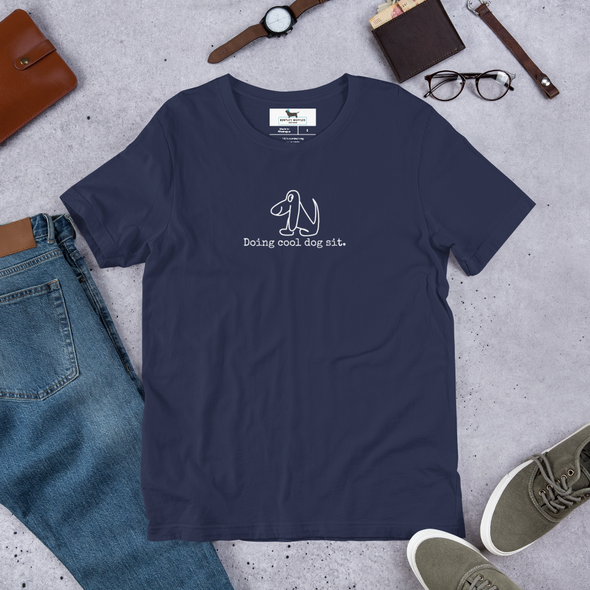 Doing cool dog sit Unisex t-shirt