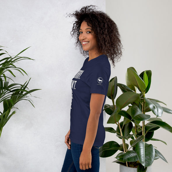 Sorry. Can't. Dog. Bye. Unisex t-shirt