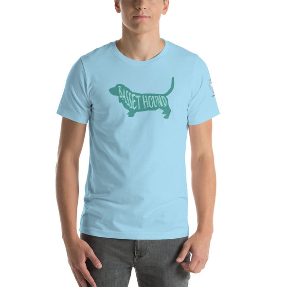 Basset Hound-Teal Unisex t-shirt