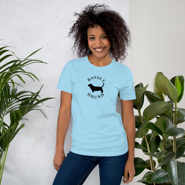 Basset Hound in Black Round Unisex t-shirt