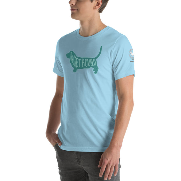 Basset Hound-Teal Unisex t-shirt