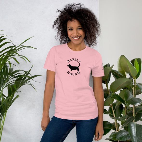 Basset Hound in Black Round Unisex t-shirt