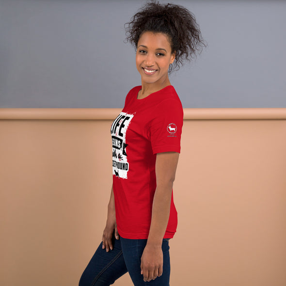 Life Begins with a Basset Hound Unisex t-shirt