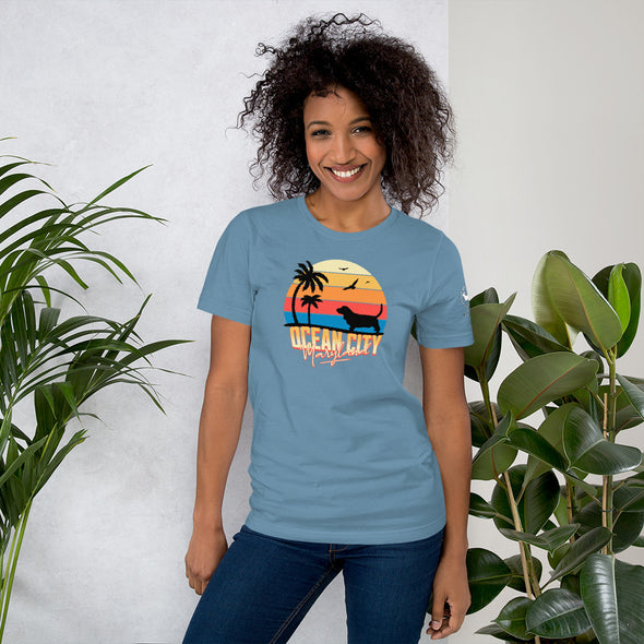 Ocean City Maryland Basset Hound Unisex t-shirt