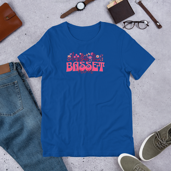 Basset Mom Floral Unisex t-shirt