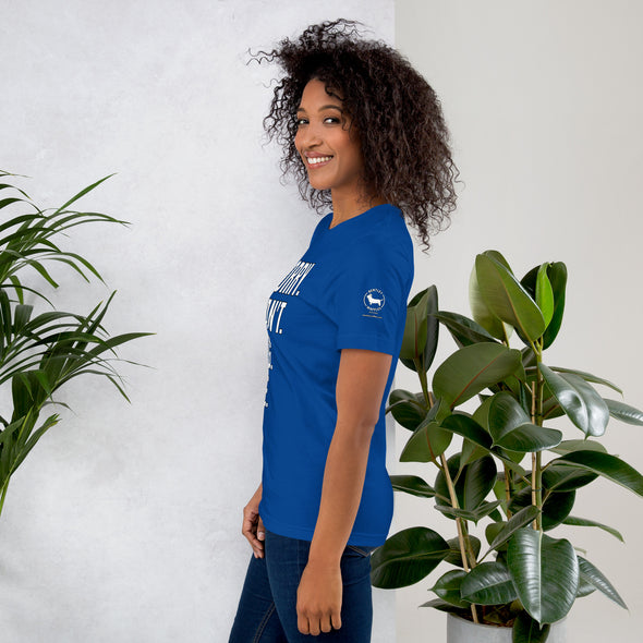 Sorry. Can't. Dog. Bye. Unisex t-shirt