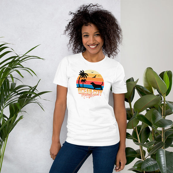 Ocean City Maryland Basset Hound Unisex t-shirt
