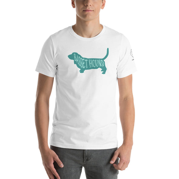 Basset Hound-Teal Unisex t-shirt