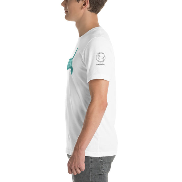 Basset Hound-Teal Unisex t-shirt