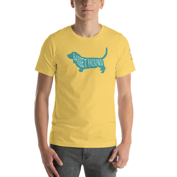 Basset Hound-Teal Unisex t-shirt
