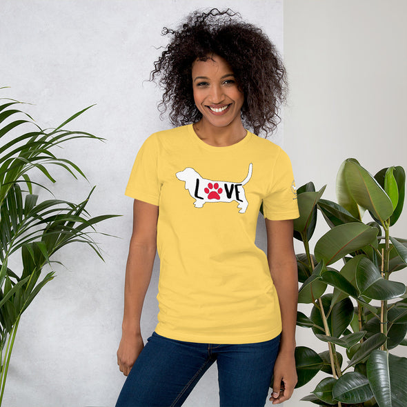 Basset Hound Love Unisex t-shirt