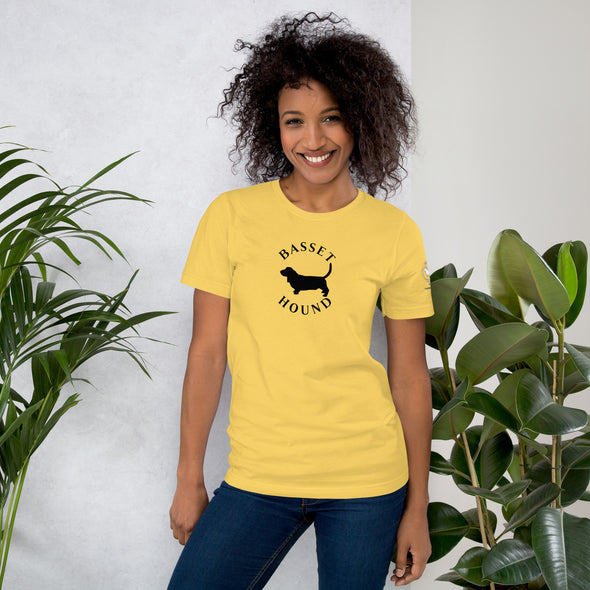 Basset Hound in Black Round Unisex t-shirt