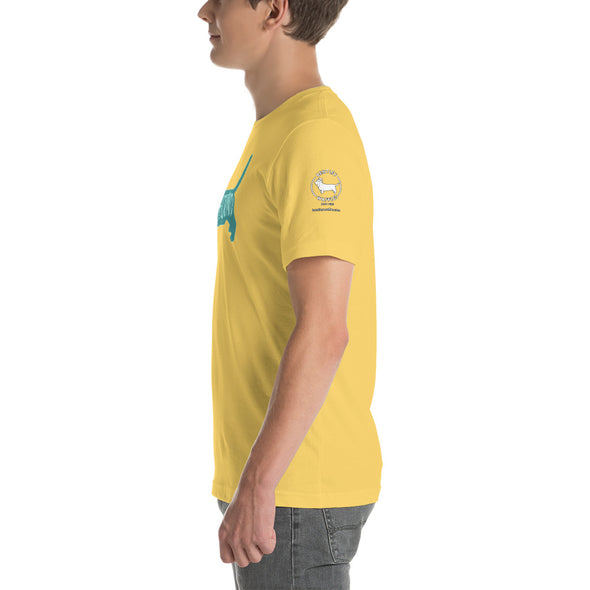 Basset Hound-Teal Unisex t-shirt