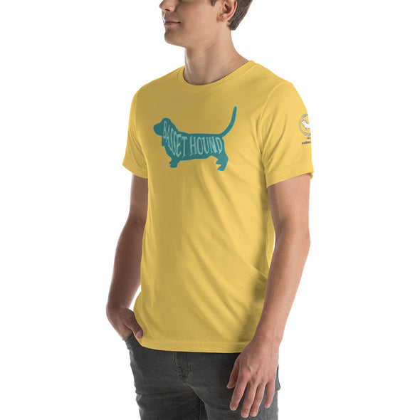 Basset Hound-Teal Unisex t-shirt