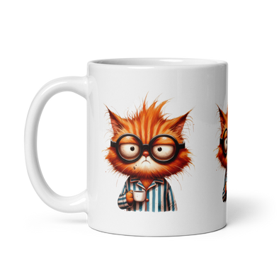 Sleepy Orange Cat Mug
