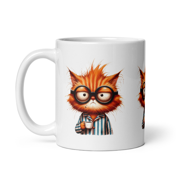 Sleepy Orange Cat Mug