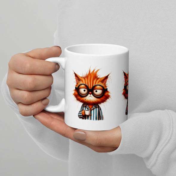 Sleepy Orange Cat Mug