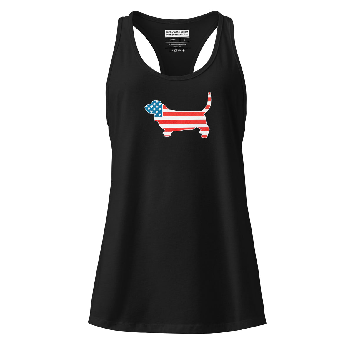 Women's Patriotic Basset Hound Razorback Tank Top – Bentley Waffles