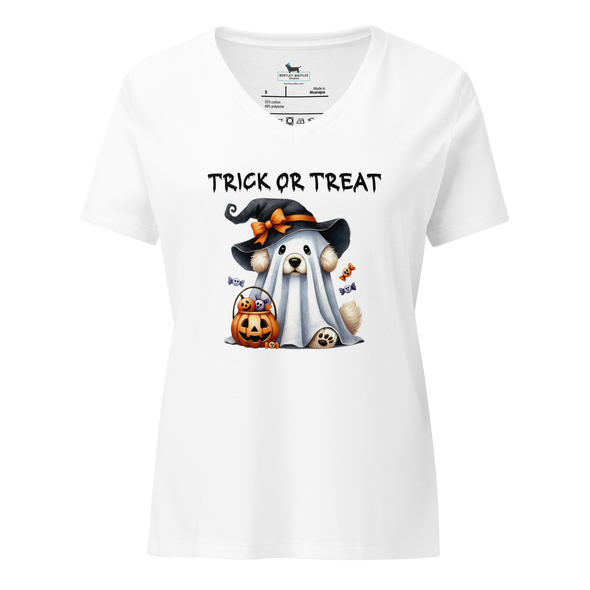 Ghostly Trick or Treat Women’s V-neck t-shirt