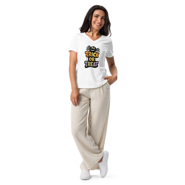 Trick or Treat Spider Women’s V-neck t-shirt