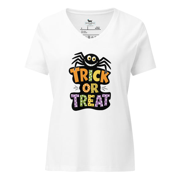Trick or Treat Spider Women’s V-neck t-shirt