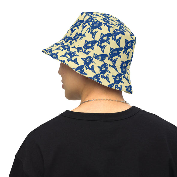 B. W.  Reversible Sharks and Whales Bucket Hat