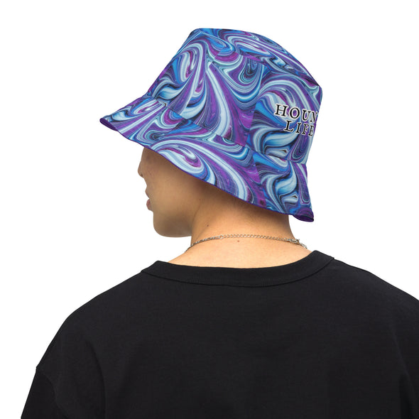 B. W. Purple Tye-Dye Hound Life Reversible Bucket Hat