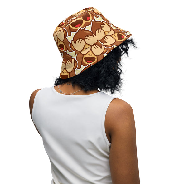 B. W. Polka Dot Monkey Reversible Bucket Hat