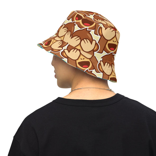 B. W. Polka Dot Monkey Reversible Bucket Hat
