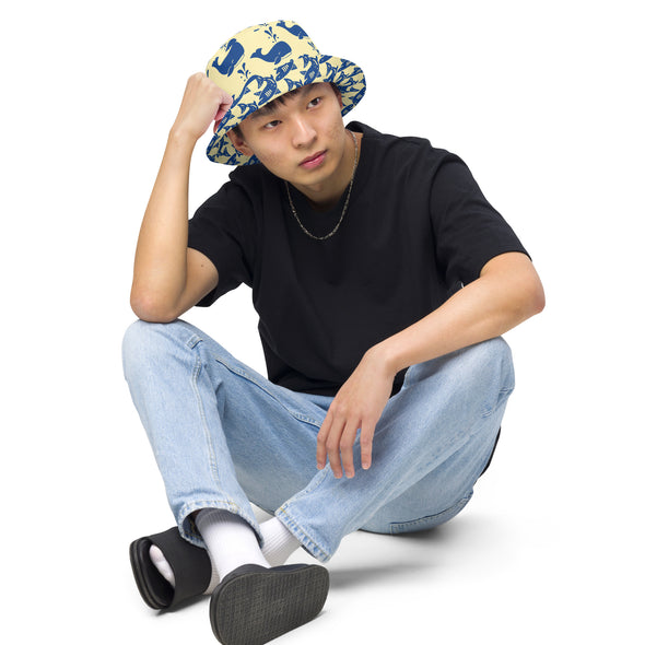 B. W.  Reversible Sharks and Whales Bucket Hat