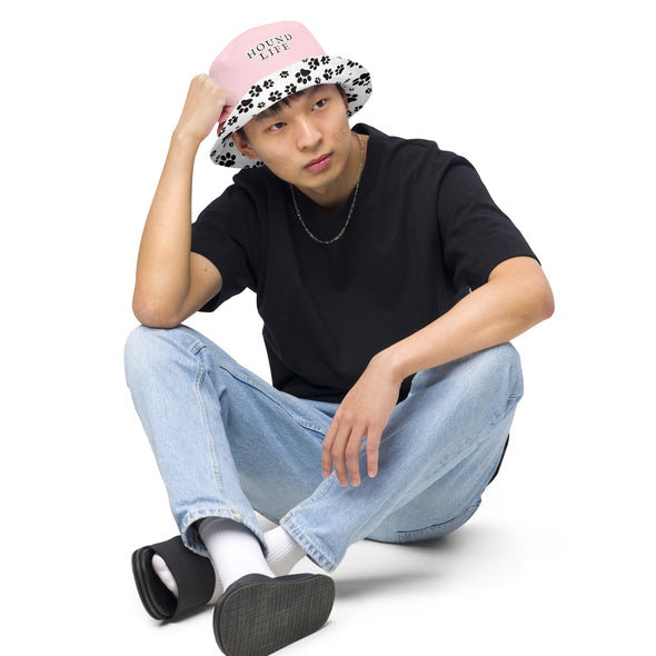 B. W. Pink Hound Life Reversible Bucket Hat