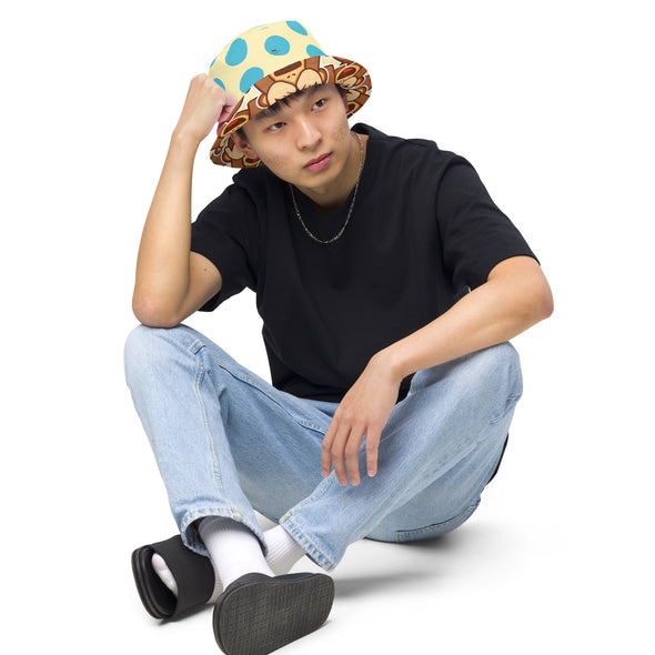B. W. Polka Dot Monkey Reversible Bucket Hat