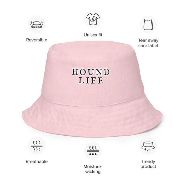 B. W. Pink Hound Life Reversible Bucket Hat
