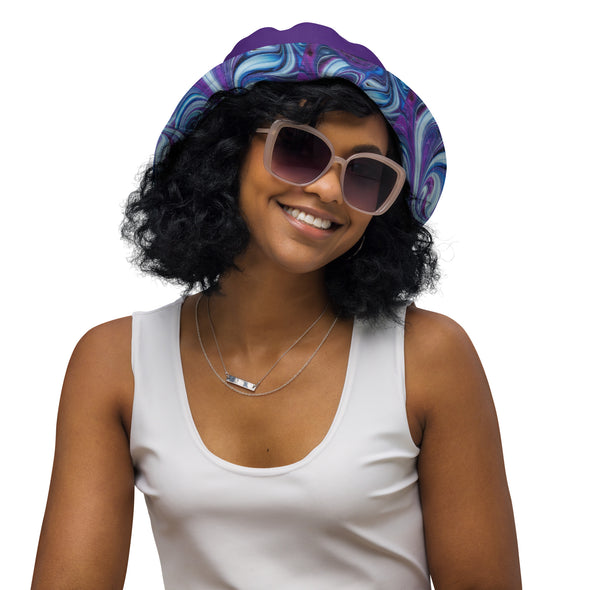 B. W. Purple Tye-Dye Hound Life Reversible Bucket Hat