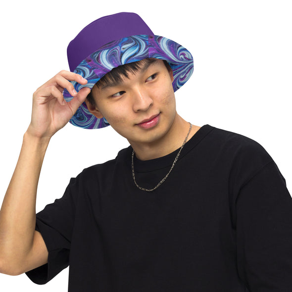 B. W. Purple Tye-Dye Hound Life Reversible Bucket Hat