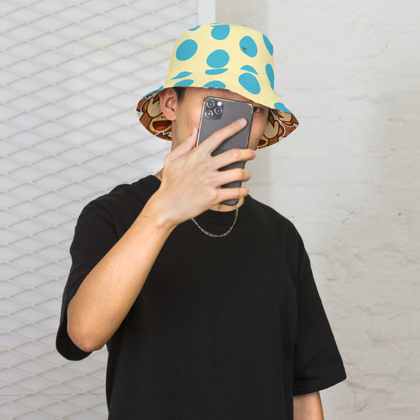 B. W. Polka Dot Monkey Reversible Bucket Hat
