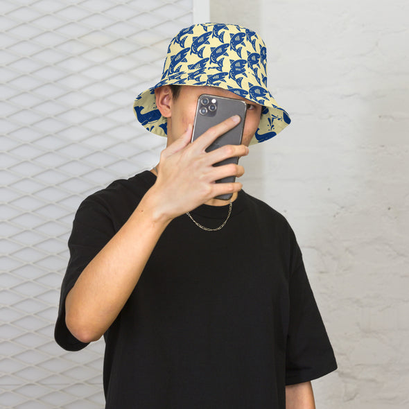 B. W.  Reversible Sharks and Whales Bucket Hat
