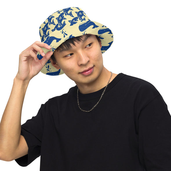 B. W.  Reversible Sharks and Whales Bucket Hat