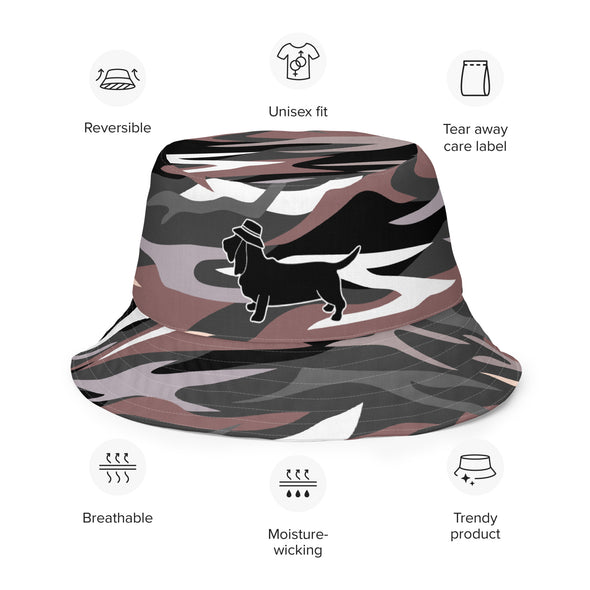 B. W. Reversible Camo Bucket Hat