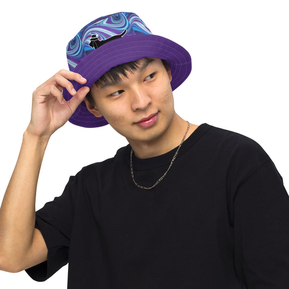 B. W. Purple Tye-Dye Hound Life Reversible Bucket Hat