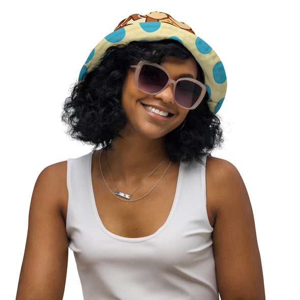 B. W. Polka Dot Monkey Reversible Bucket Hat