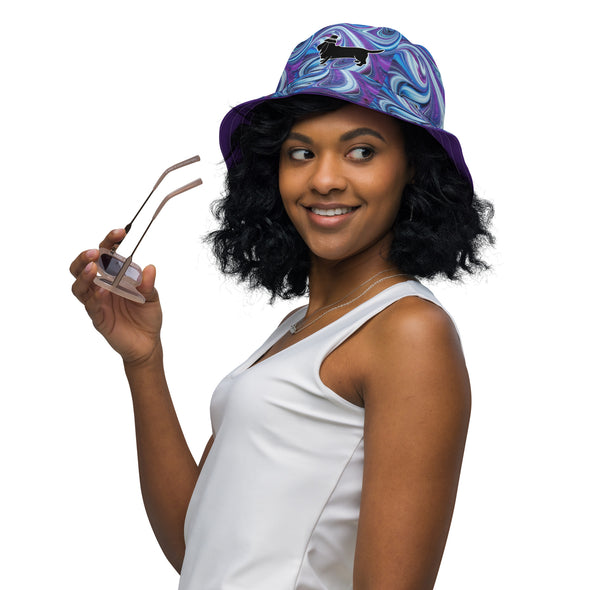 B. W. Purple Tye-Dye Hound Life Reversible Bucket Hat