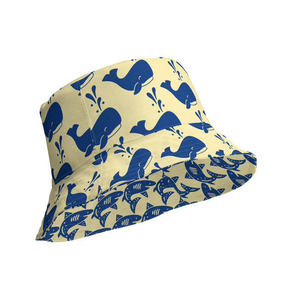 B. W.  Reversible Sharks and Whales Bucket Hat